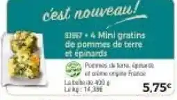 Thiriet Mini gratins de pommes de terre et épinards offre
