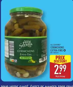 ALDI ALL SEASONS Cornichons extra-fins offre