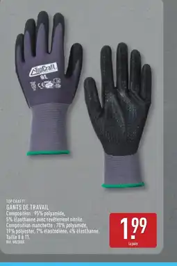 ALDI TOP CRAFT Gants de travail offre