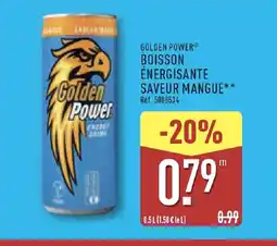 ALDI GOLDEN POWER Boisson énergisante saveur mangue offre