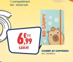 Bureau Vallée Cahier a5 capybara offre