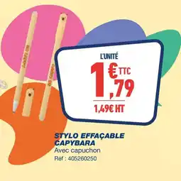 Bureau Vallée Stylo effacable capybara offre