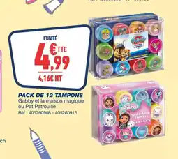 Bureau Vallée Pack de 12 tampons offre