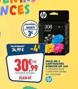 Bureau Vallée HP Pack de 2 cartouches d'encre 308 offre