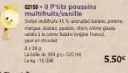 Thiriet P'tits poussins multifruits,vanille offre