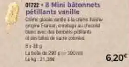 Thiriet 8 Mini bâtonnets pétillants vanille offre