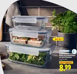 Lidl Silvercrest boîtes de conservation en verre premium offre