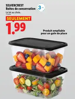 Lidl Silvercrest boîtes de conservation offre