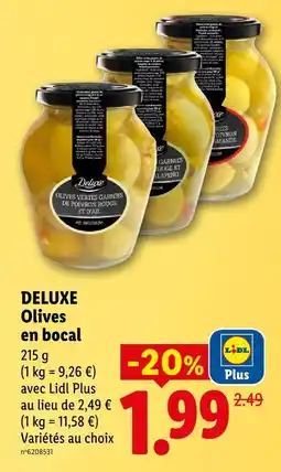 Lidl Deluxe olives en bocal offre