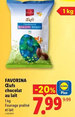 Lidl Favorina œufs chocolat au lait offre
