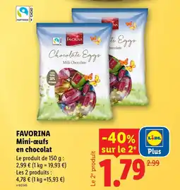 Lidl Favorina mini-œufs en chocolat offre