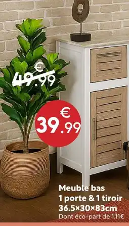 Maxi Bazar Meuble bas 1 porte & 1 tiroir 36.5×30×83cm offre