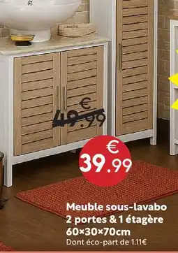 Maxi Bazar Meuble sous-lavabo 2 portes & 1 étagère offre