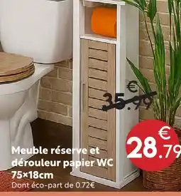 Maxi Bazar Meuble réserve et dérouleur papier wc 75×18cm offre