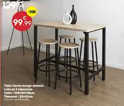 Maxi Bazar Table haute mange-debout loka et 4 tabourets offre