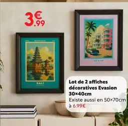 Maxi Bazar Lot de 2 affiches décoratives evasion 30×40cm offre
