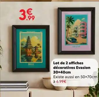 Lot de 2 affiches décoratives evasion 30×40cm