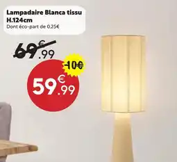Maxi Bazar Lampadaire blanca tissu h.124cm offre