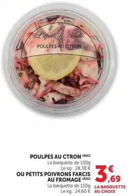 U Express L'apero d'achille poulpes au citron offre