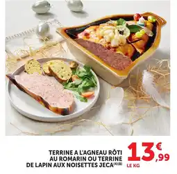 U Express Jeca terrine à l'agneau rôti au romarin ou terrine de lapin aux noisettes offre