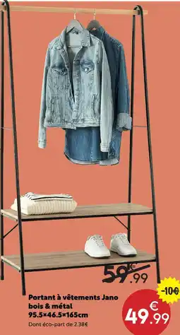 Maxi Bazar Portant à vêtements jano bois & métal 95.5×46.5×165cm offre
