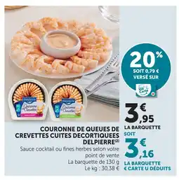 U Express Delpierre couronne de queues de crevettes cuites décortiquées offre