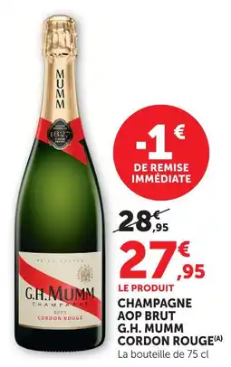 U Express G.h. mumm champagne aop brut cordon rouge offre