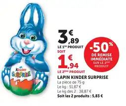 U Express Kinder lapin surprise offre