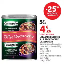 U Express Cassegrain aubergines cuisinées à la provençale offre