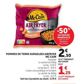 U Express Mc cain pommes de terre surgelées airfryer noisettes offre