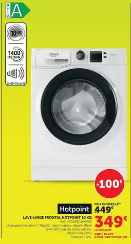 Hyper U Hotpoint lave-linge frontal 10 kg offre