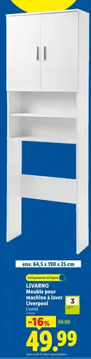 Lidl Livarno meuble pour machine à laver liverpool offre