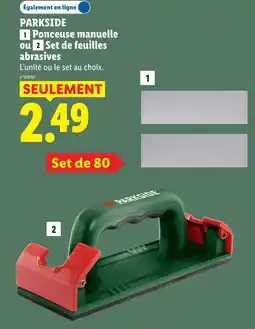 Lidl Parkside ponceuse manuelle offre