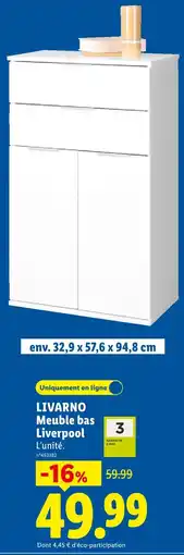 Lidl Livarno meuble bas liverpool offre