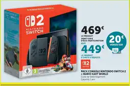 Hyper U Nintendo pack console nintendo switch 2 + mario kart world offre