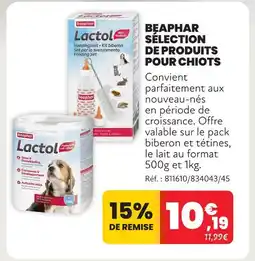 Animalis Beaphar sélection de produits pour chiots offre