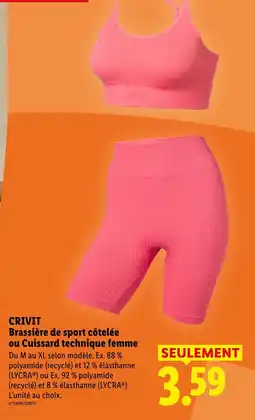 Lidl Crivit brassière de sport côtelée offre