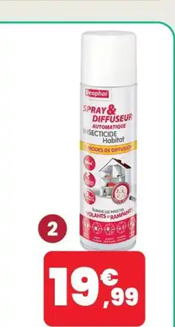 Animalis Beaphar spray diffuseur auto 80m2 250ml offre
