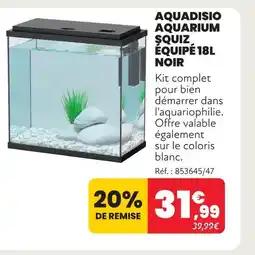Animalis Aquadisio aquarium squiz équipé 18l noir offre