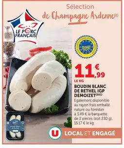 Super U Demoizet boudin blanc de rethel igp offre