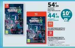 Super U Nintendo jeu nintendo switch 2 légendes pokémon z-a offre