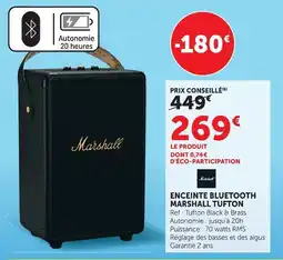 Super U Marshall enceinte bluetooth tufton offre