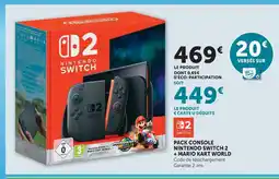 Super U Nintendo pack console nintendo switch 2 + mario kart world offre