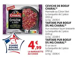 Super U Charal ceviche de boeuf offre