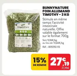Animalis Bunnynature foin allemand timothy - 3 kg offre