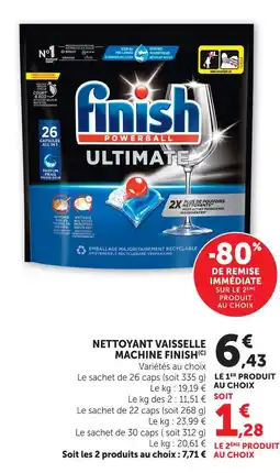 Super U Finish nettoyant vaisselle machine offre