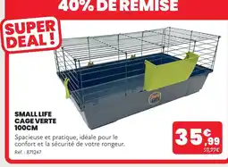 Animalis Small life cage verte 100cm offre