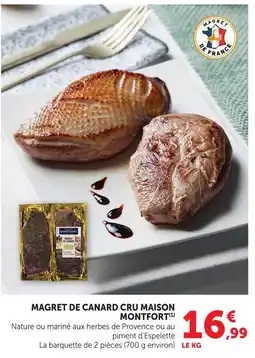 Super U Montfort magret de canard cru maison offre