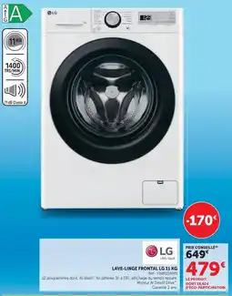 Super U Lg lave-linge frontal lg 11 kg offre