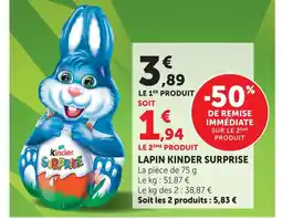Super U Kinder surprise lapin offre